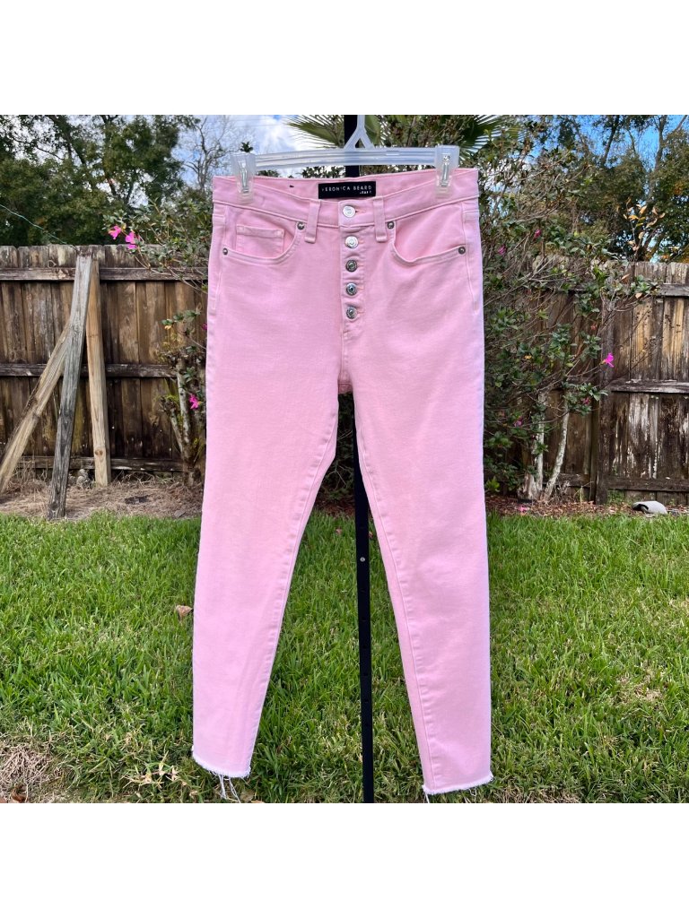 Veronica Beard Jeans Debbie 10" Skinny In Millennial Pink Size 26